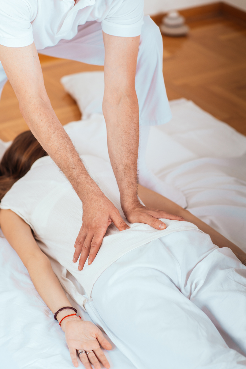 Woman having Shiatsu massage